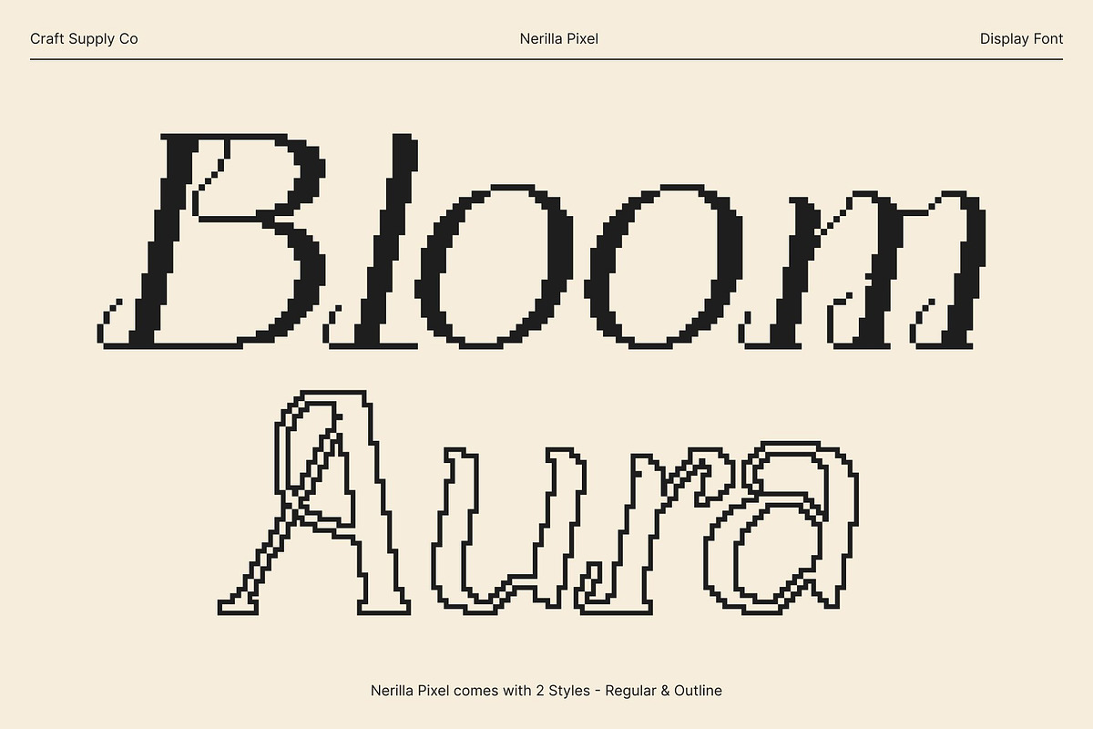Nerilla Pixel, a Serif Font by Craft Supply Co. (Photo 3 of 8)