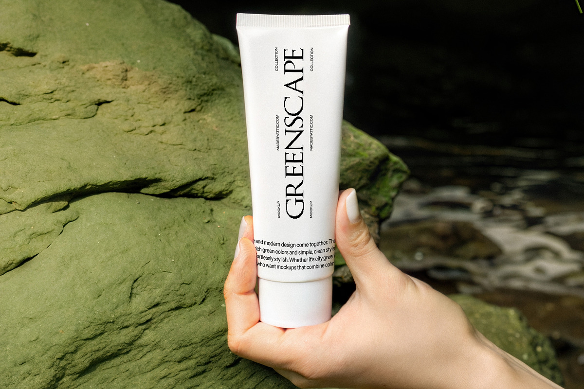 Greenscape 08 : Mossy Rock Cream, a Packaging Mockup by Made by Attic (Photo 1 of 2)