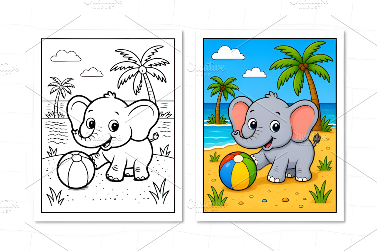 Tropical Island Friends Coloring, an Animal Illustration by Design Station (Photo 6 of 7)