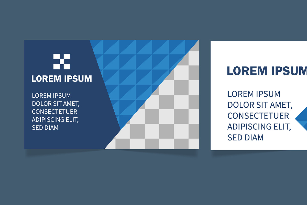 blue and gray business card, a Business Card Template by RAHMAT