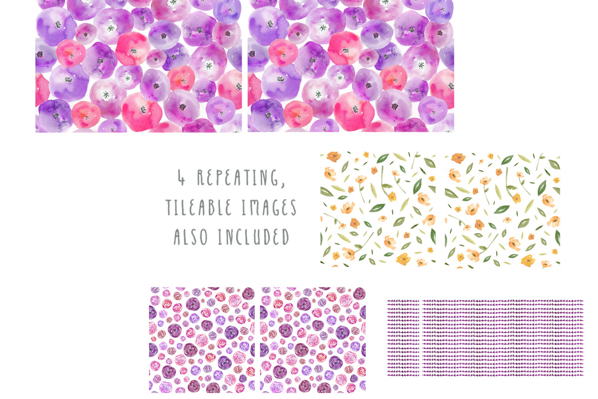 Watercolor Patterns 2 preview 3