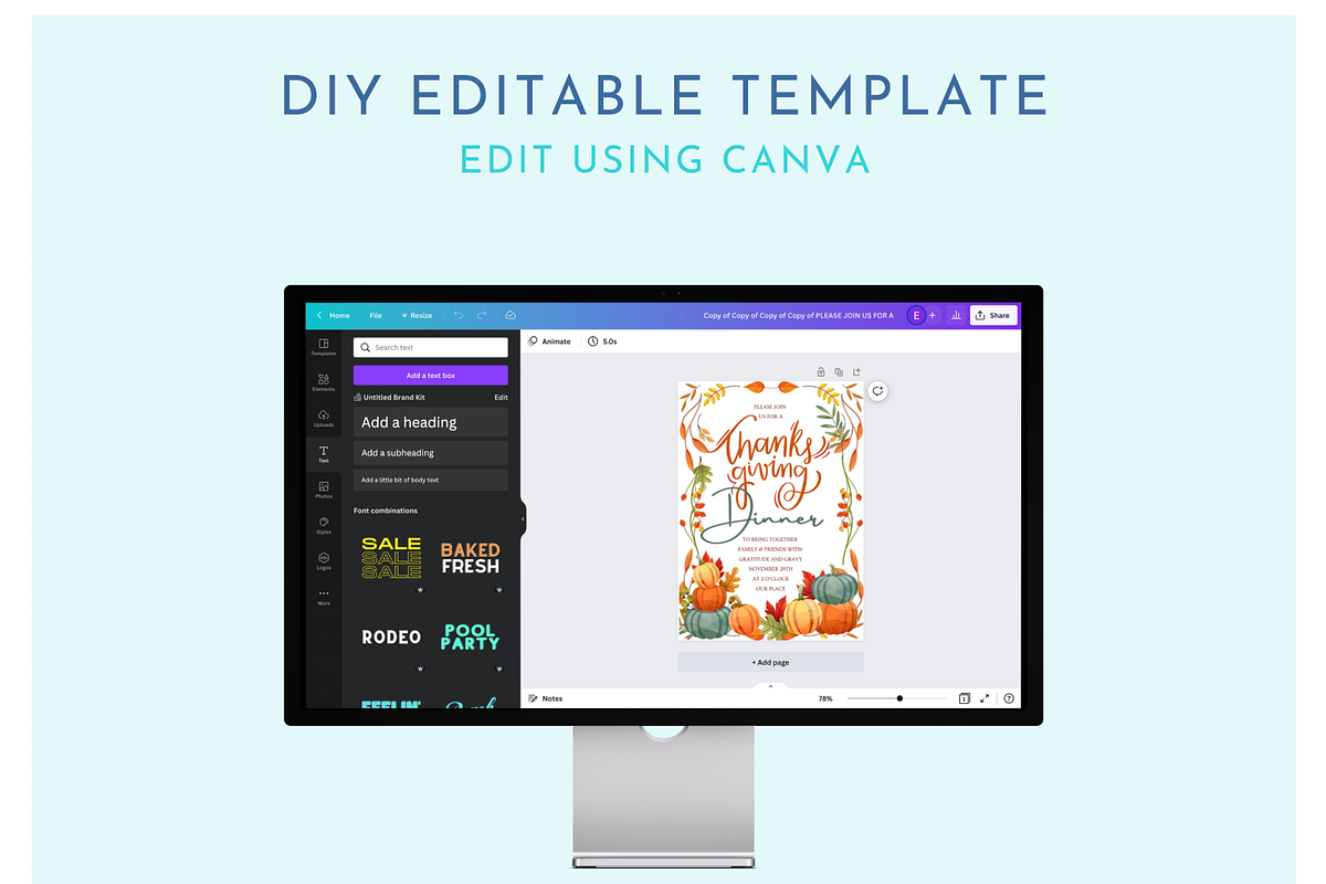 Editable Thanksgiving Invitation, an Invitation Template by ForeverPrint (Photo 7 of 7)