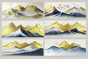 Oil painting golden mountain wallpap, a Decorative Illustration by fei long (Thumbnail 9 of 10)