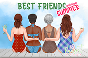 Best friends clipart. Summer besties, a Person Illustration by RivusArt (Thumbnail 9 of 11)