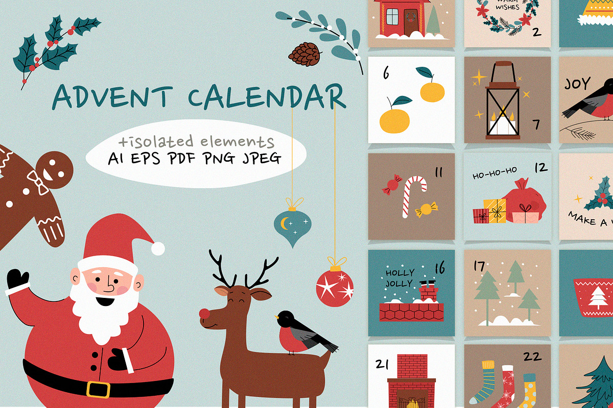 Christmas Advent Calendar, a Decorative Illustration by svetlatek (Photo 1 of 8)