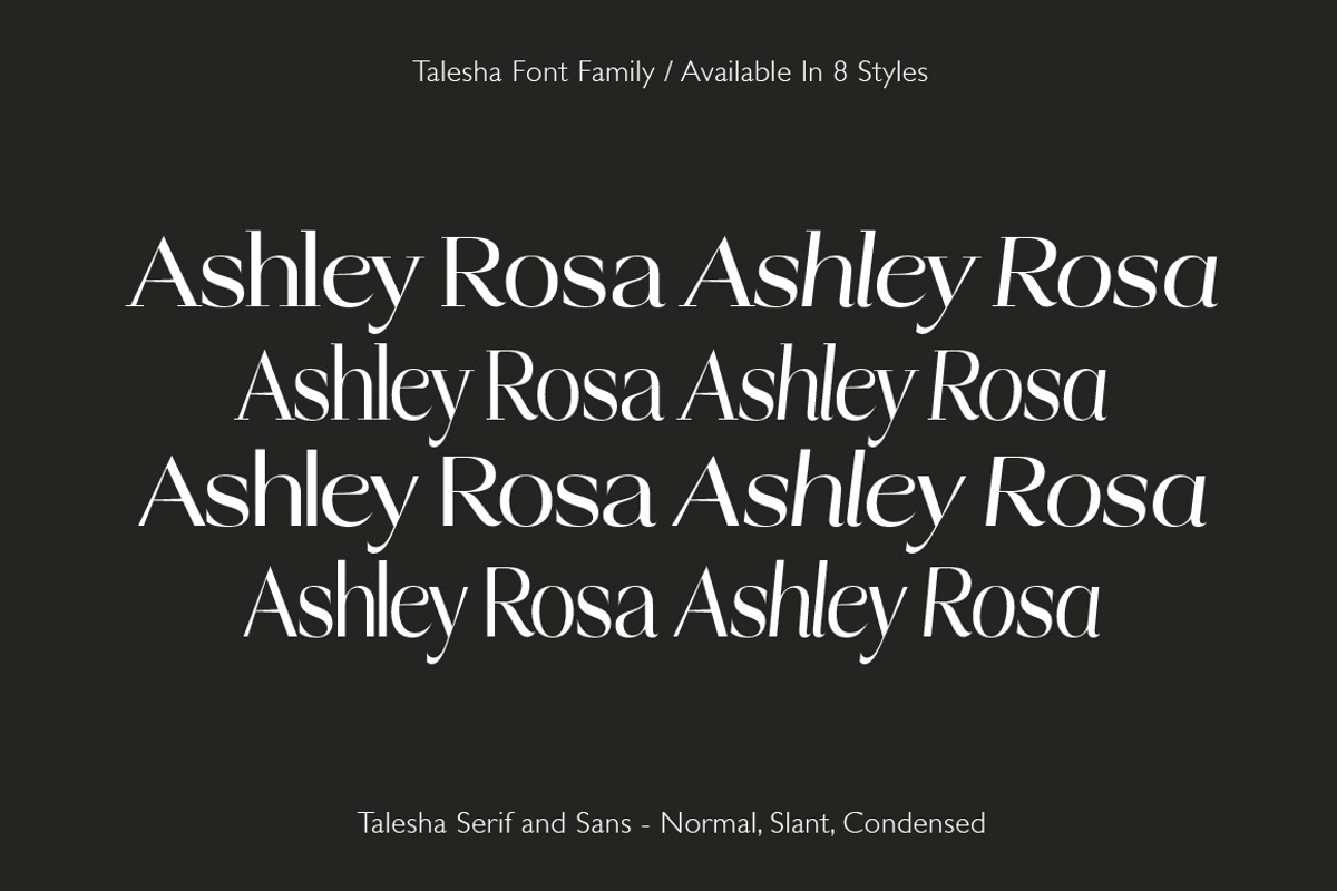 Talesha Font Family, a Serif Font by Seniors (Photo 5 of 30)
