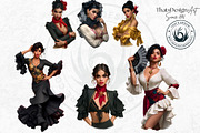 Flamenco dancer spanish woman Set, a Person Illustration by ThatsDesignArt (Thumbnail 8 of 10)