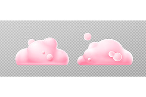 3d Render Pink Clouds, Fluffy