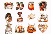 Watercolor Apple Harvest Clipart, a Seasonal Illustration by Design Market (Thumbnail 3 of 5)