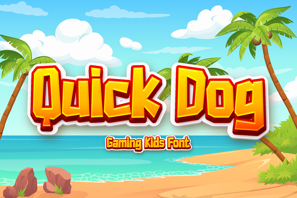 Quick Dog - Gaming Kids Font, a Sans Serif Font by Pinisi ART (Photo 1 of 10)