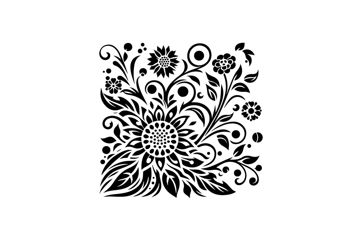 Floral Mandala Ornament Set, an Object Graphic by Gfx_Store (Photo 2 of 13)