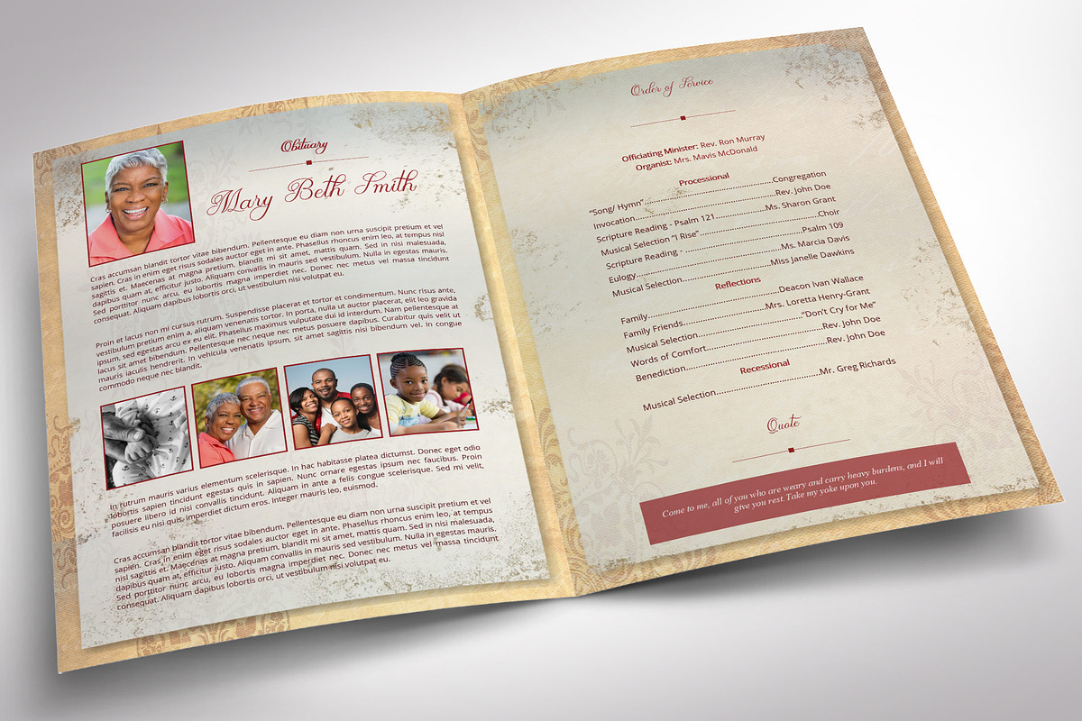 Victorian Funeral Program Word Lrg, a Brochure Template by Four C Graphic (Photo 3 of 9)