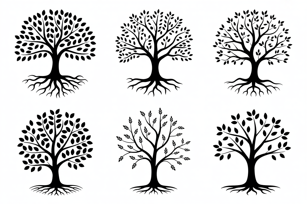 Tree with roots silhouette featuring, an Illustration by Amazin_art (Photo 9 of 10)