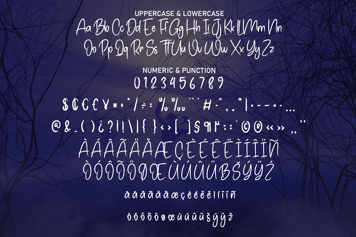 Night Haunted | Script Font, a Handwritten Font by Scratchones (Photo 7 of 8)