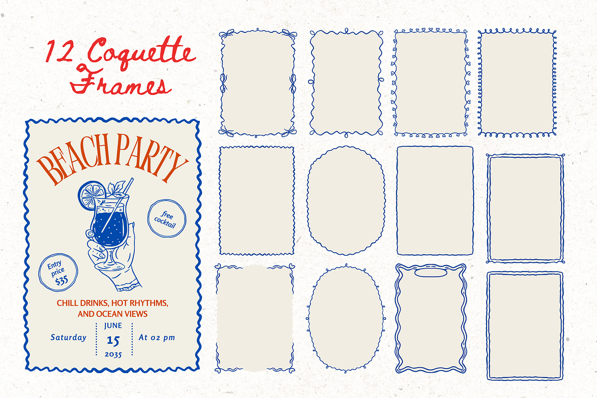 Whimsy Seaside Summer Doodle Bundle, a Seasonal Illustration by Red Ink (Photo 4 of 9)