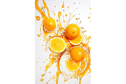 Oranges fruits refreshing splash, a Food & Drink Photo by Neirfy