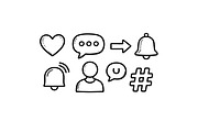 Hand-Drawn Social Media Icons Set, a Technology Illustration by dx_vect (Thumbnail 3 of 3)