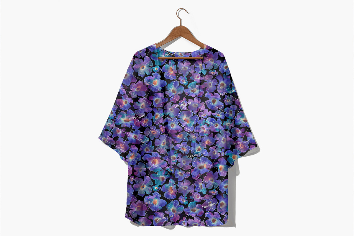 Blue Blooms - Seamless Patterns, a Pattern Graphic by texvogue (Photo 6 of 16)