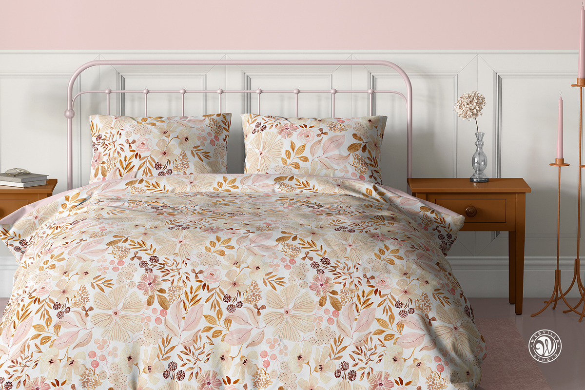 Watercolor Romantic Pattern, a Pattern Graphic by Webvilla Studio (Photo 2 of 8)