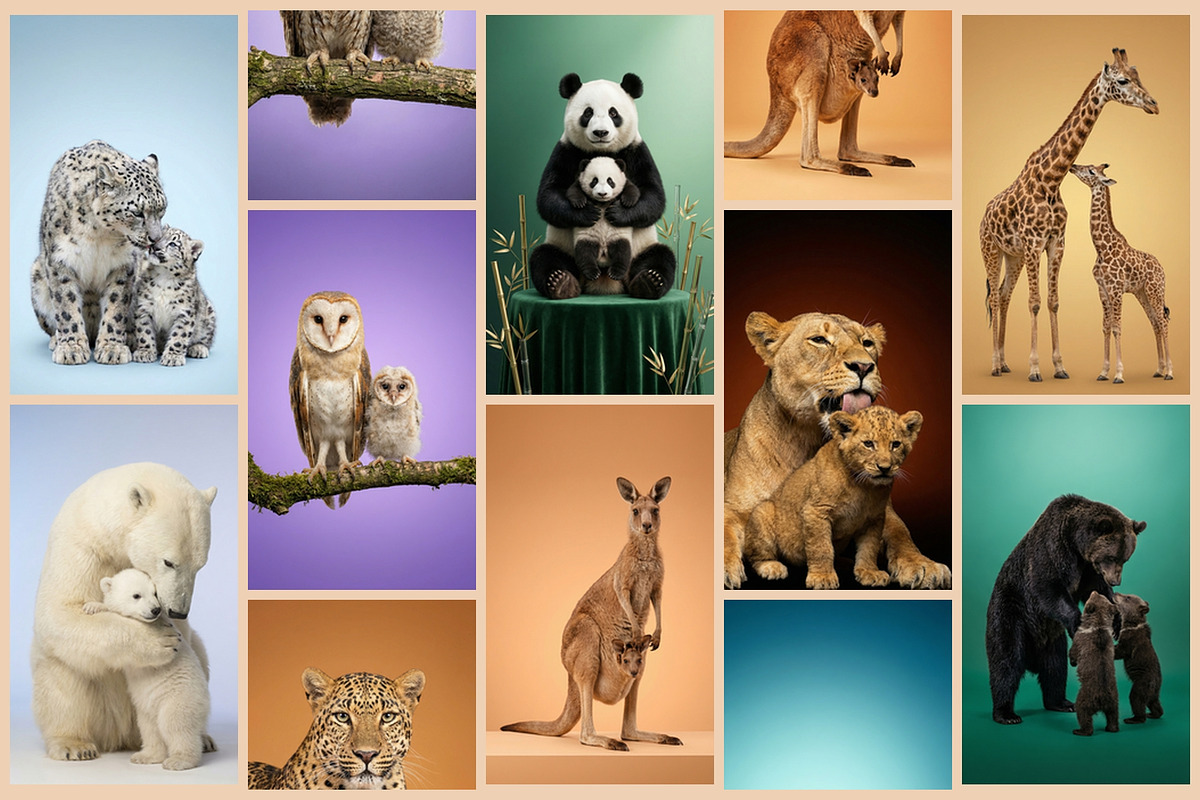 Wild Icons. Animals parents., an Animal Photo by AI Petr Creative Agency (Photo 4 of 7)