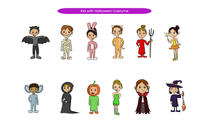 Kids with Halloween Costume, a Person Illustration by Creathub Studio