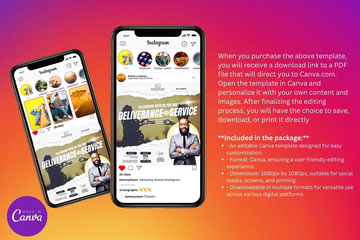 Deliverance Service Instagram Post, a Social Media Template by Mishek Munene (Photo 4 of 4)