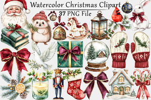 Watercolor Christmas Clipart