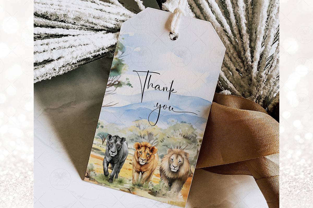 Safari  Animals Watercolor Clipart, an Illustration by BigCakeBee (Photo 4 of 4)