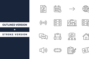20 Marketing and Web Line Icons Set
