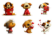 cute-watercolor valentines dog clipa, an Illustration by CreationArt (Thumbnail 3 of 5)