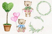 Valentine Day clipart Watercolor set, a Texture Illustration by Daryartsy (Thumbnail 2 of 10)