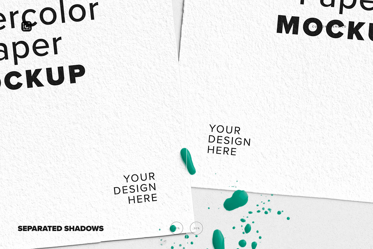 Two A5 Watercolor Paper Mockup, a Product Mockup by Custom Scene (Photo 9 of 10)