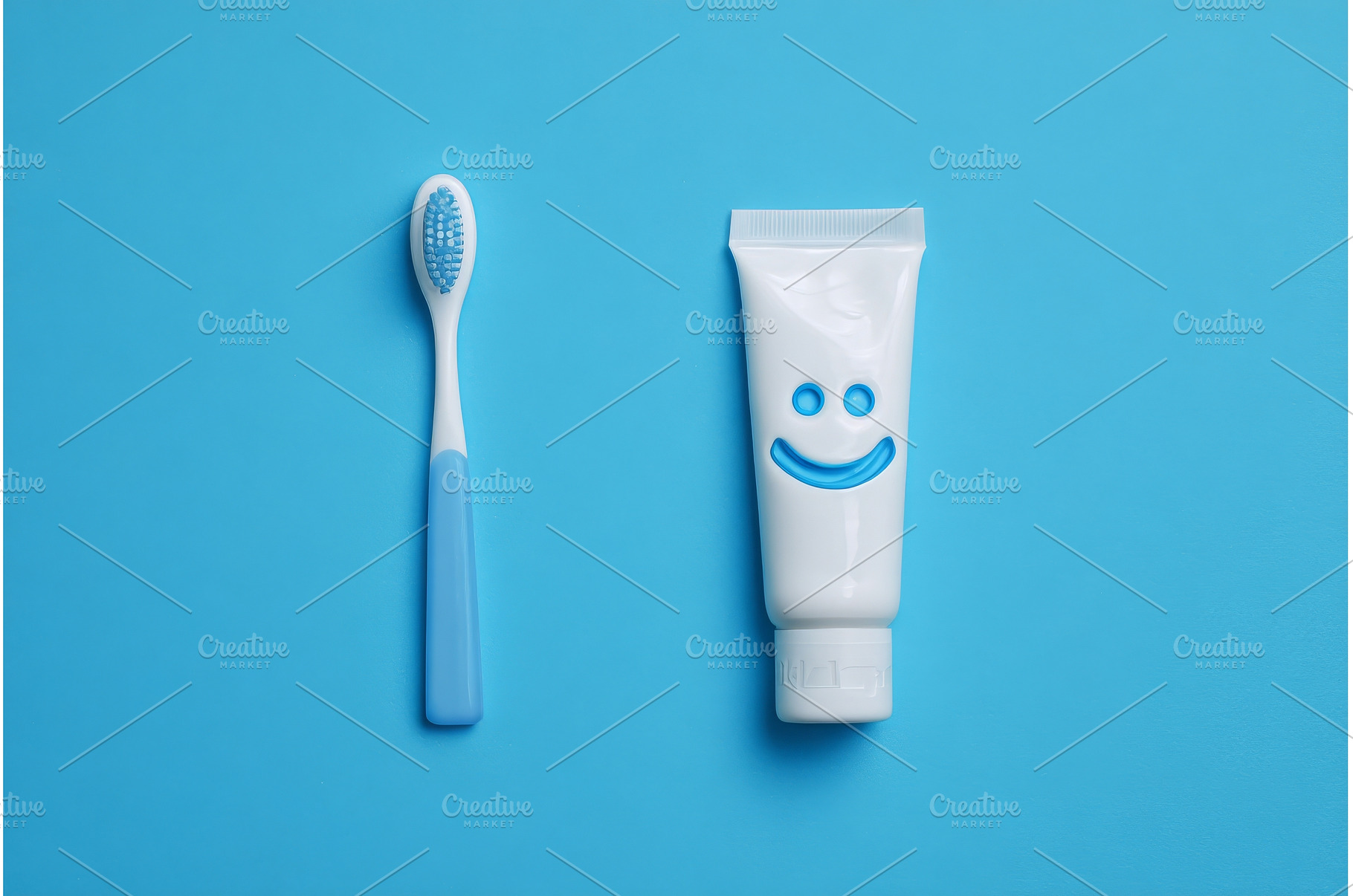 Toothpaste, a brush, and text space, a Health & Medical Photo by ZinetroN