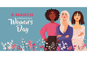 March 8 card. International Women's, a Seasonal Illustration by Valenty