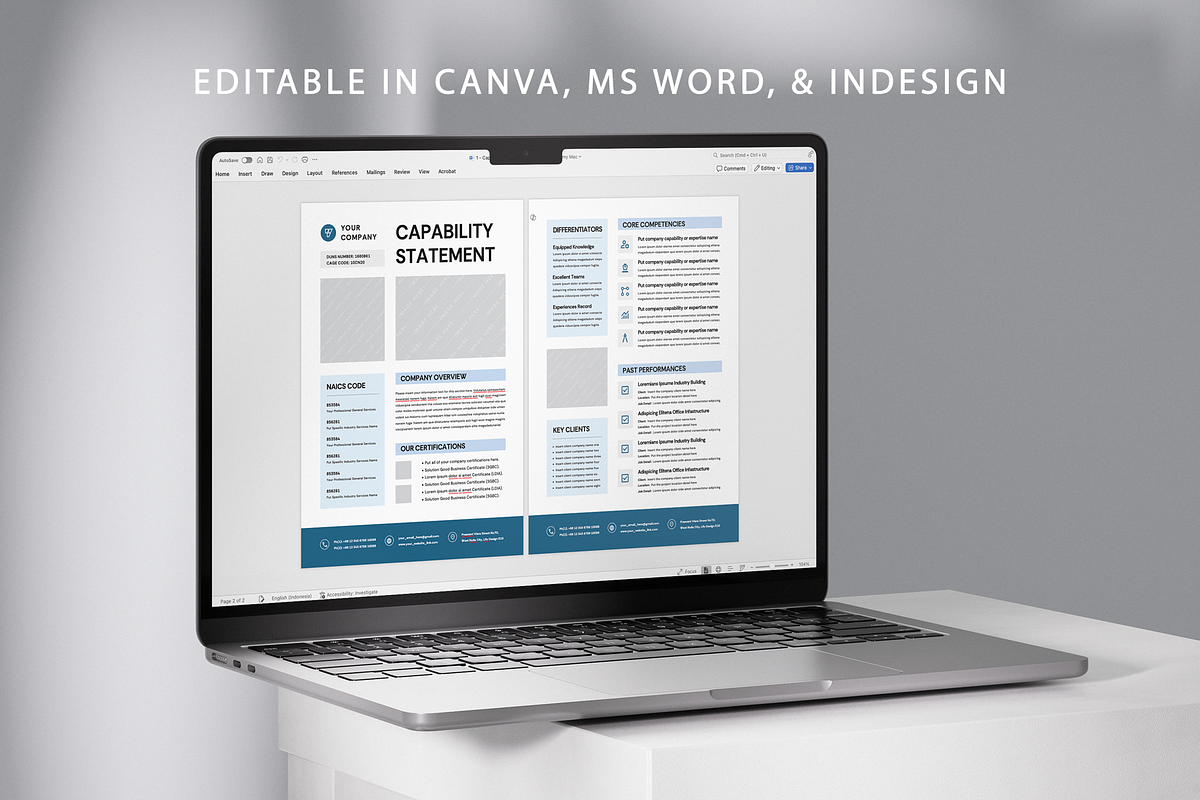 Capability Statement | Canva & Word, a Flyer Template by Leaflove (Photo 5 of 5)