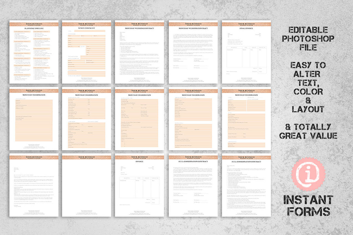 Wedding Planner Contract & Forms, a Stationery Template by InstantForms (Photo 2 of 3)