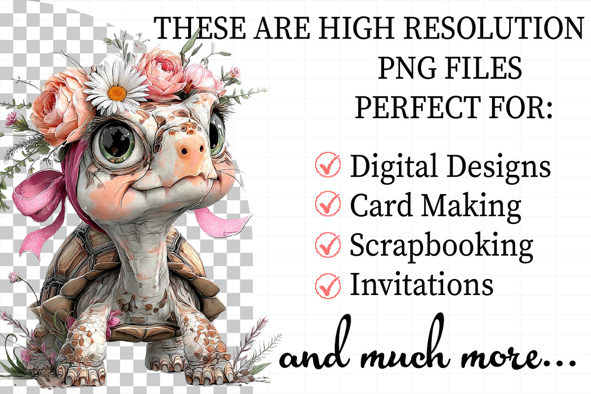 Tiny Turtle with Pink Bow Clipart, an Illustration by Daily.Designs (Photo 2 of 6)