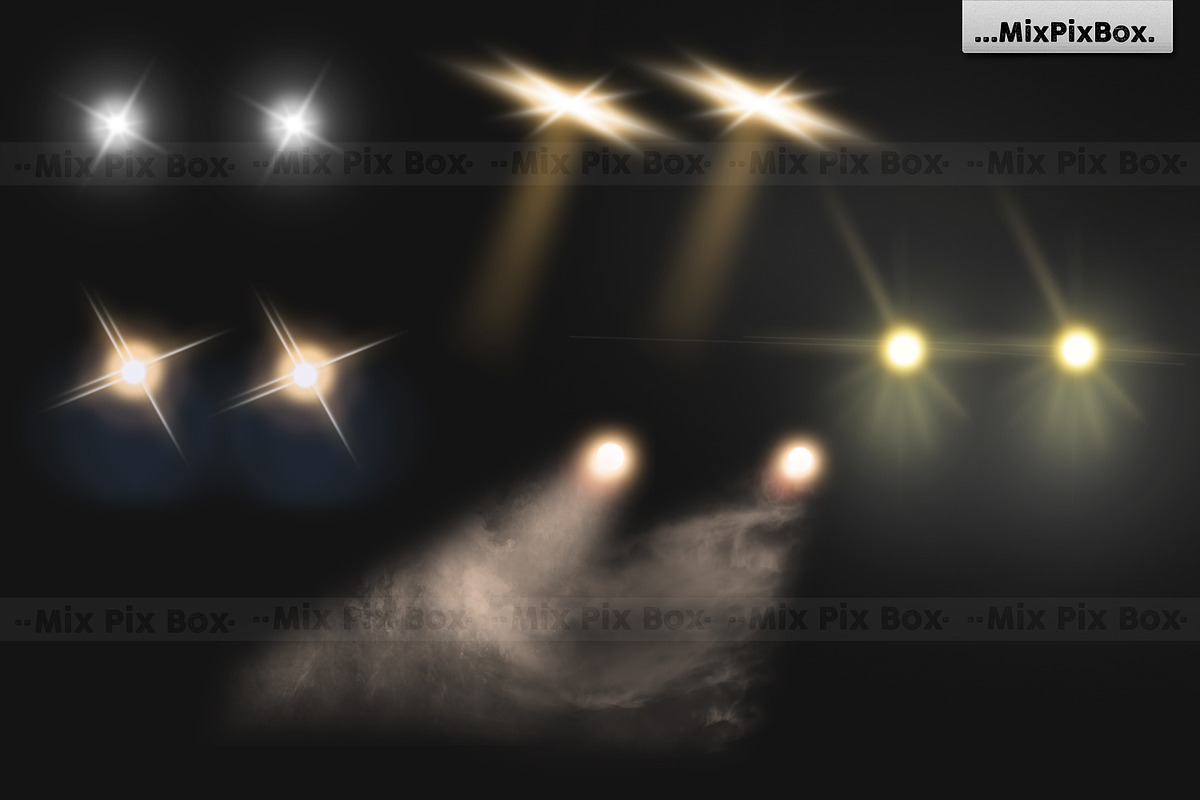 Car Headlights Photo Overlays, an Object Graphic by MixPixBox (Photo 3 of 4)
