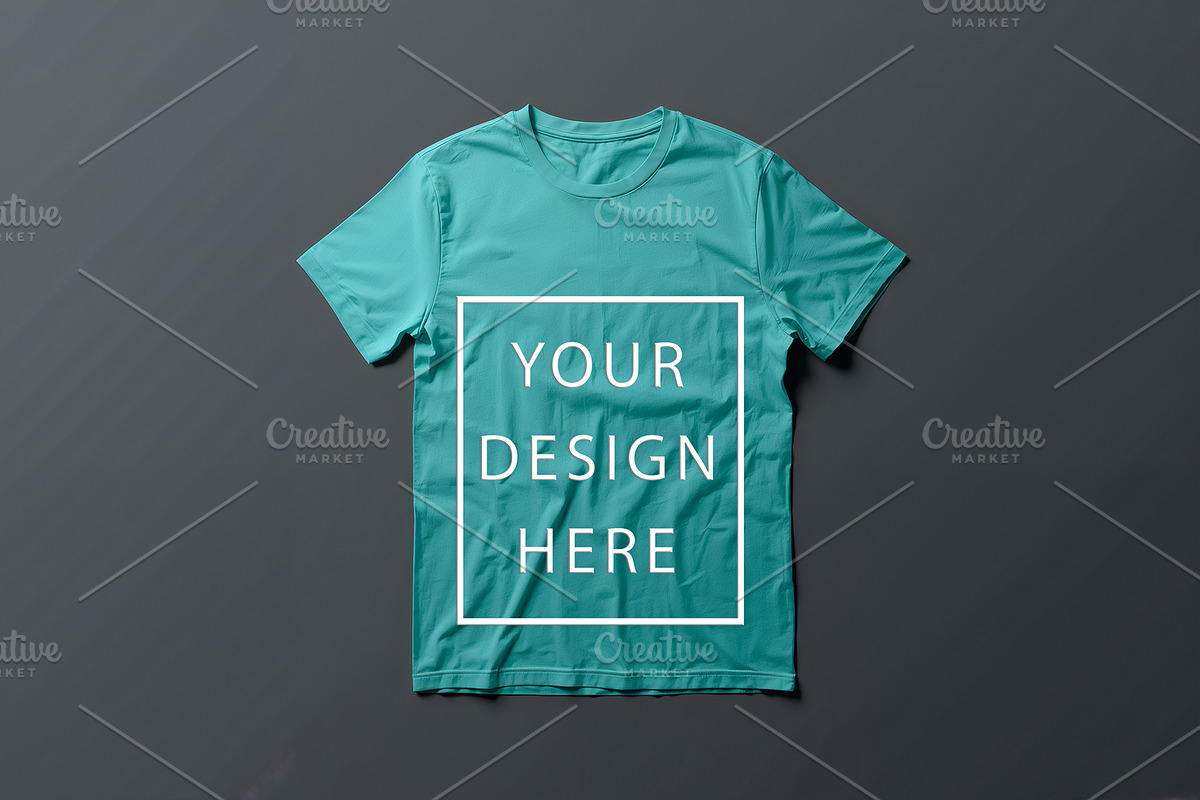 T-Shirt Mockup - Teal Edition, a Shirt Mockup by ForhadGFX (Photo 9 of 12)