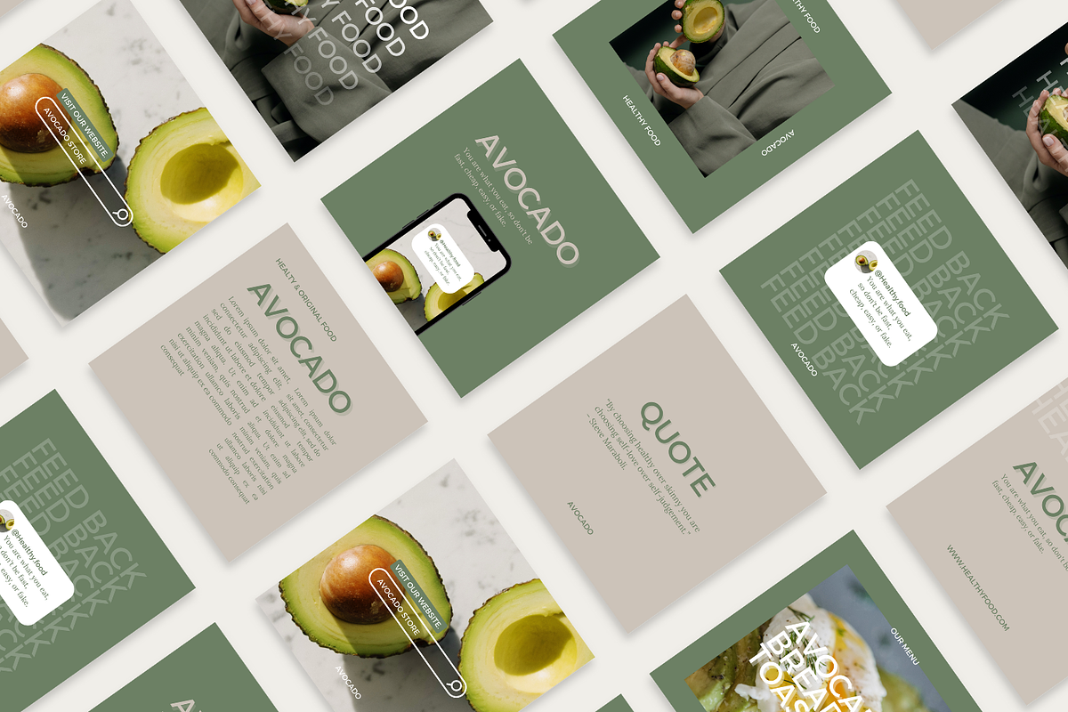Avocado Canva Template, a Social Media Template by Moodwave Studio (Photo 9 of 10)