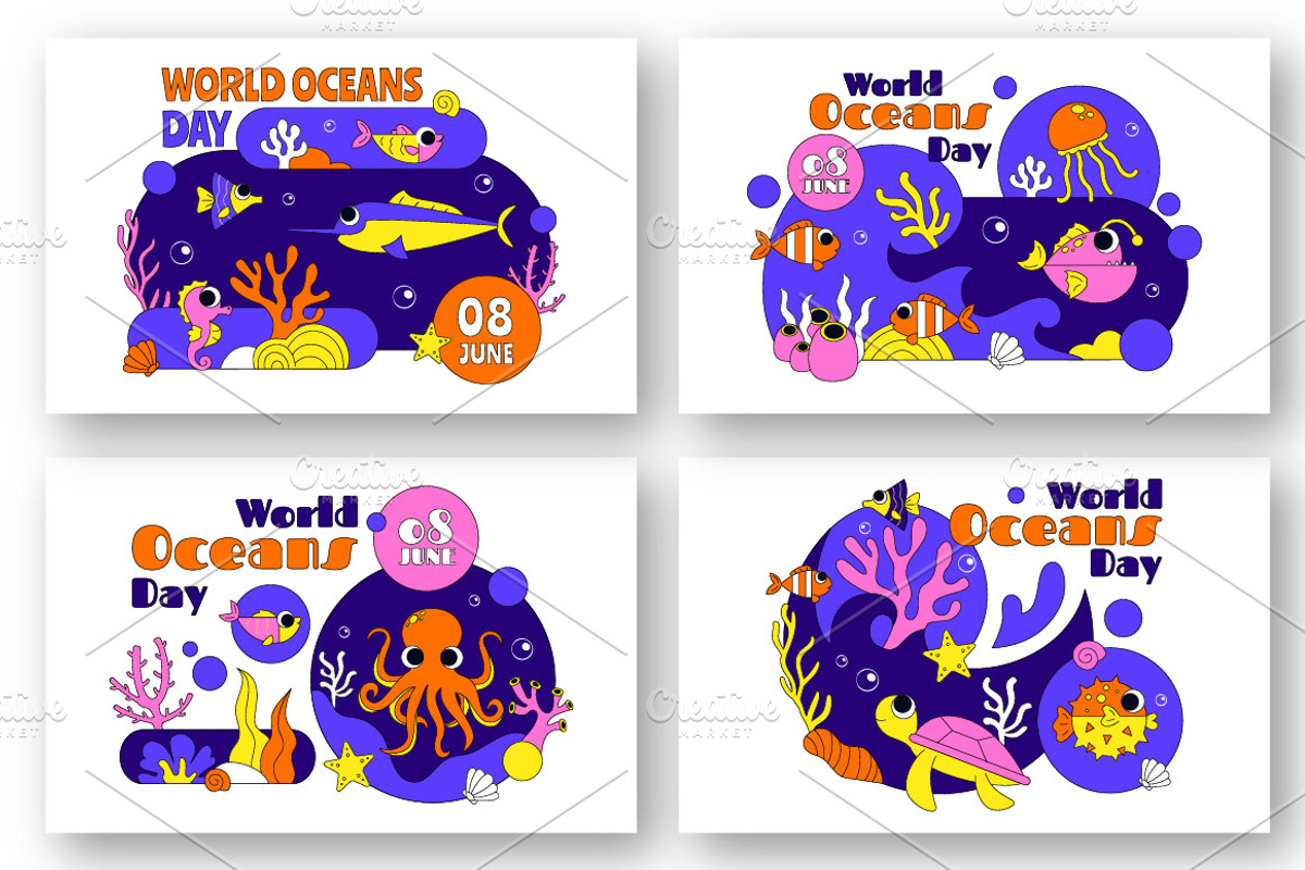 10 World Ocean Day Illustration, an Animal Illustration by denayunebgt (Photo 2 of 4)