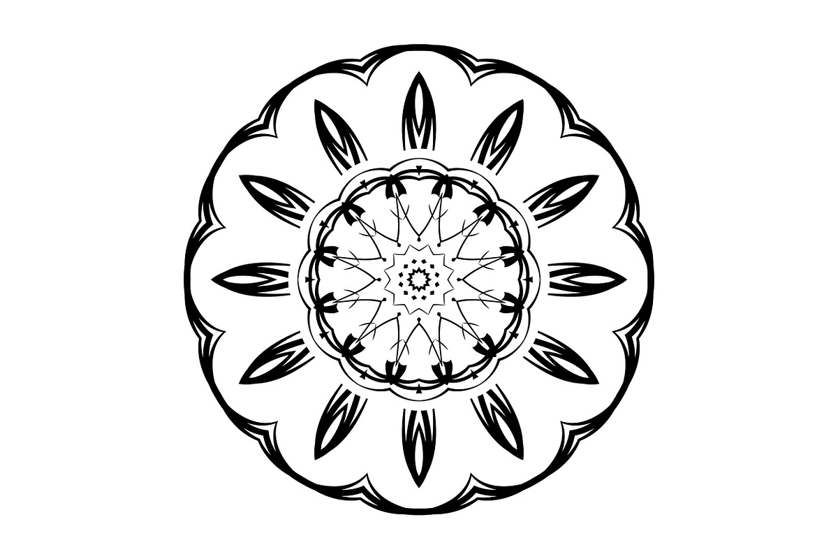 Ornamental Black White Mandala Pack, a Decorative Illustration by NJ Himel (Photo 88 of 103)