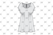Dolman Sleeve Dress Fashion Flat, a Shirt Mockup by haydenwentworth (Thumbnail 2 of 3)