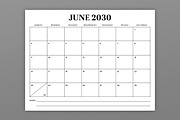 2030 8.5 x 11 Inch Calendar Template, a Stationery Template by Running With Foxes (Thumbnail 3 of 5)