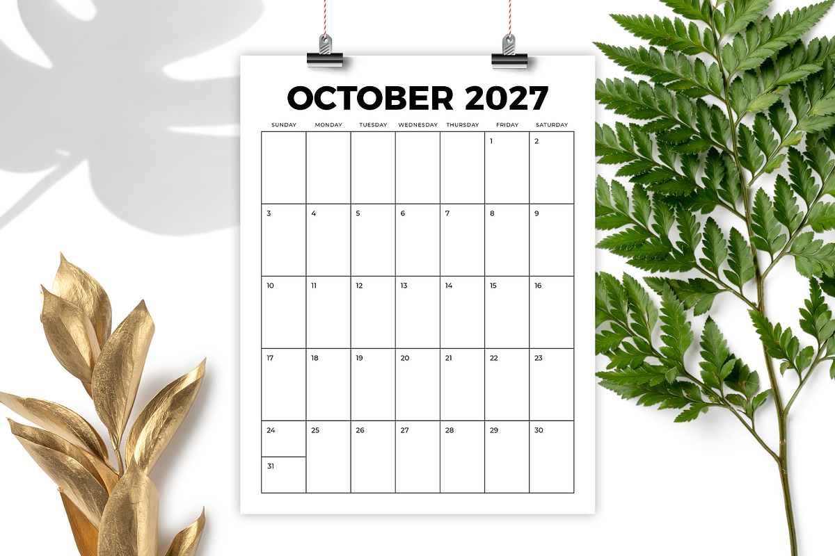 2027 Vertical 8.5x11 Inch Calendar, a Stationery Template by Running With Foxes (Photo 5 of 5)