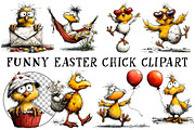Funny Easter Chick Clipart, an Illustration by OK Design (Thumbnail 2 of 6)