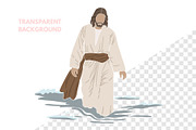 Jesus Walk on Water Christian Png, a Person Illustration by ⋒DesignECShop⋒ (Thumbnail 2 of 3)