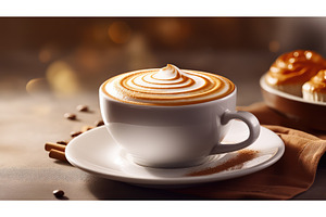 cafe milk coffee drink cappuccino ai, a Food & Drink Photo by pikepicture