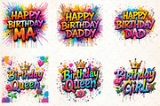 Birthday Clipart, an Illustration by DreamCafeArt (Thumbnail 2 of 6)