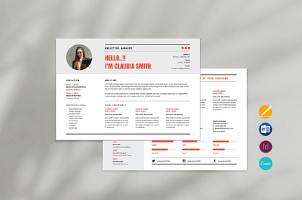 Clean Resume CV Landscape, a Resume Template by Occy Design